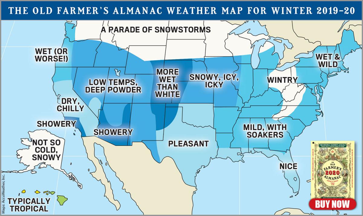 Farmer's Almanac 2018-2019 winter forecast