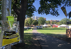 Yellowjacket Traps protect Pig Out in the Park attendees as they enjoy food and beverages. 