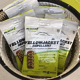 To protect guests at your next event, set out a basket full of Yellowjacket Repellent GoClips.